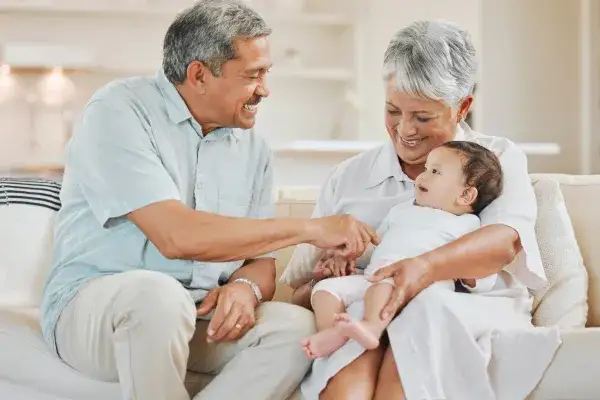 Grandparents with grandchild